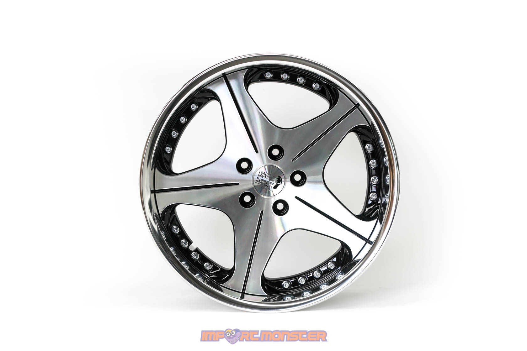 Super Star Co LTD Leon Hardiritt Orden 18x9.5 +12 : 18x10.5 +13 5x114.3 Black : Polish finish wheel set4
