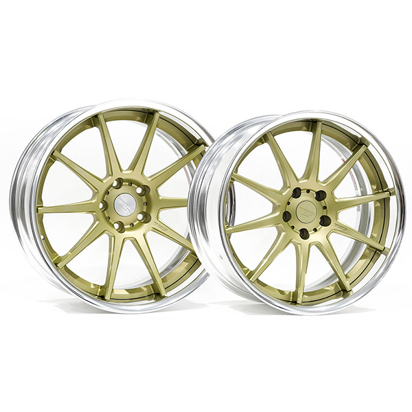 Wheel Hub TWS Reizend WS10 19x9.5 +20 /10" +10" 5x114.3 Flat Platinum Gold Finish Wheel Set