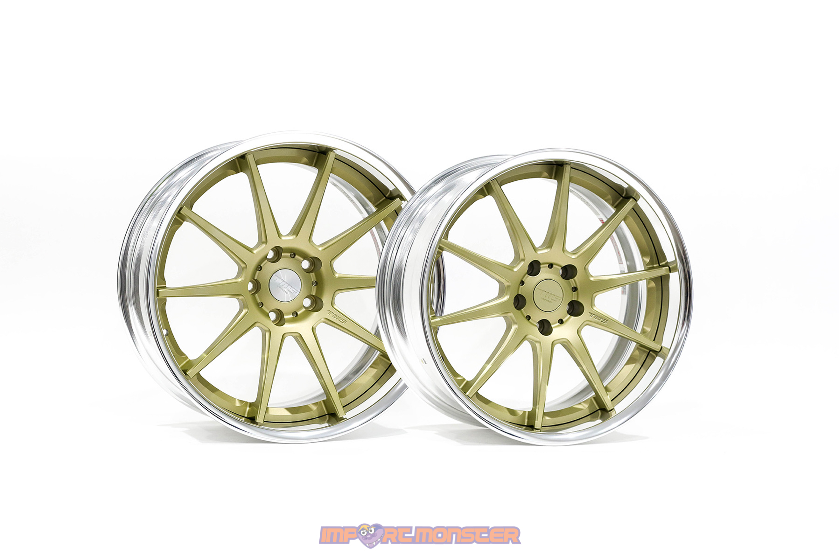 Wheel Hub TWS Reizend WS10 19x9.5 +20 /10" +10" 5x114.3 Flat Platinum Gold Finish Wheel Set
