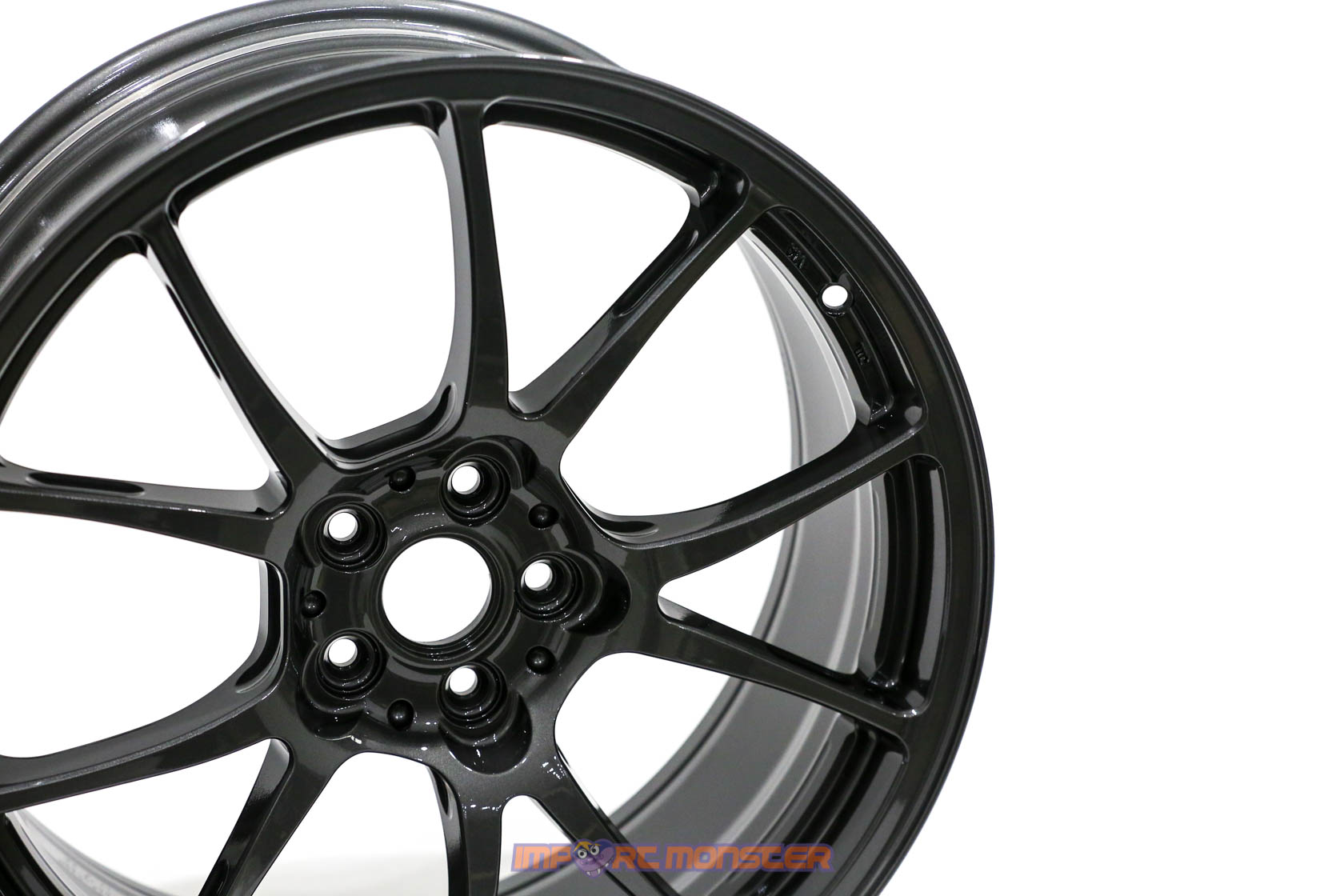 TWS Motorsport T66-F 18x8 +44 5x100 Gloss Gunmetal Finish Wheel Set6