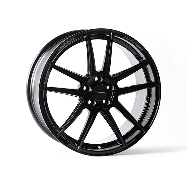 Wheel Hub WedsSport RN-55M 18x8.5" +45 5x100 Gloss Black Finish Wheel Set