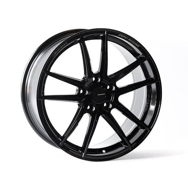 WedsSport RN-55M 18x8.5" +45 5x114.3 Gloss Black Finish Wheel Set