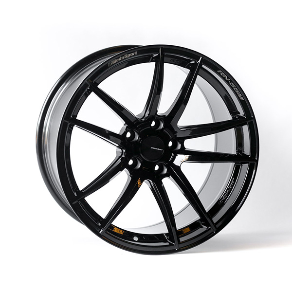 Wheel Hub WedsSport RN-55M 18x10" +18 5x114.3 Gloss Black Finish Wheel Set
