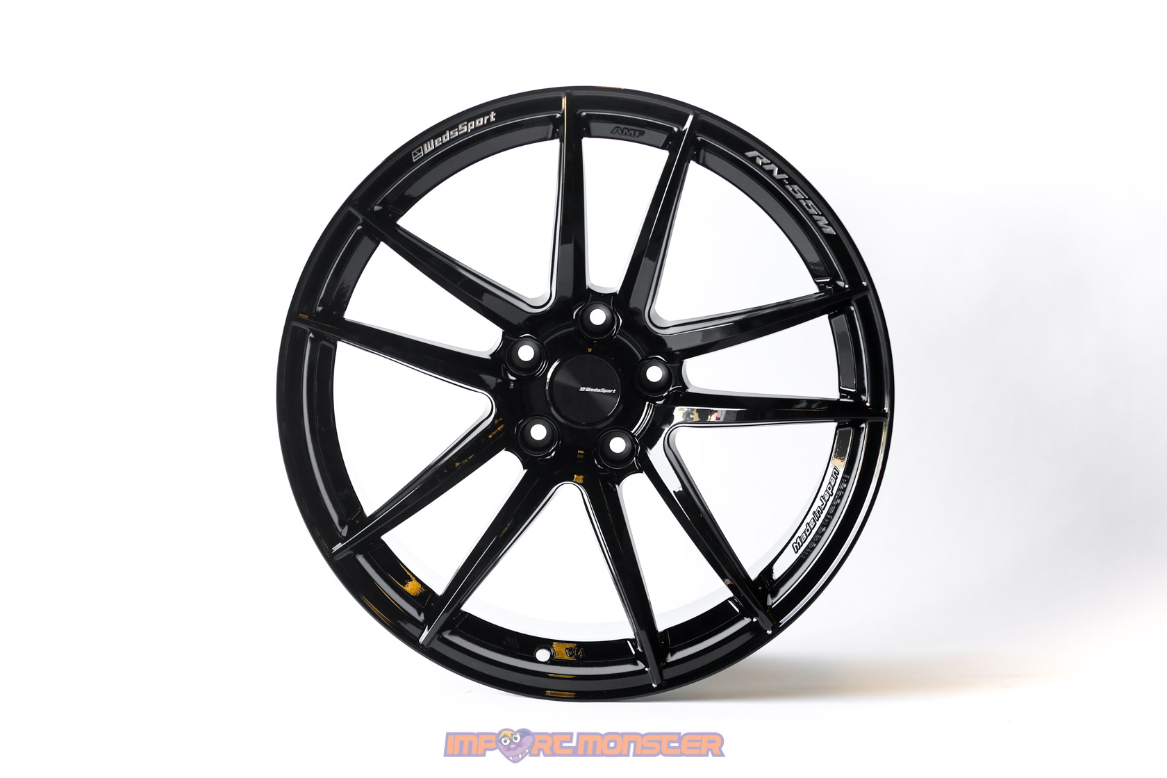 WedsSport RN-55M 18x10.5 +20 5x114.3 Gloss Black Finish Wheel Set2