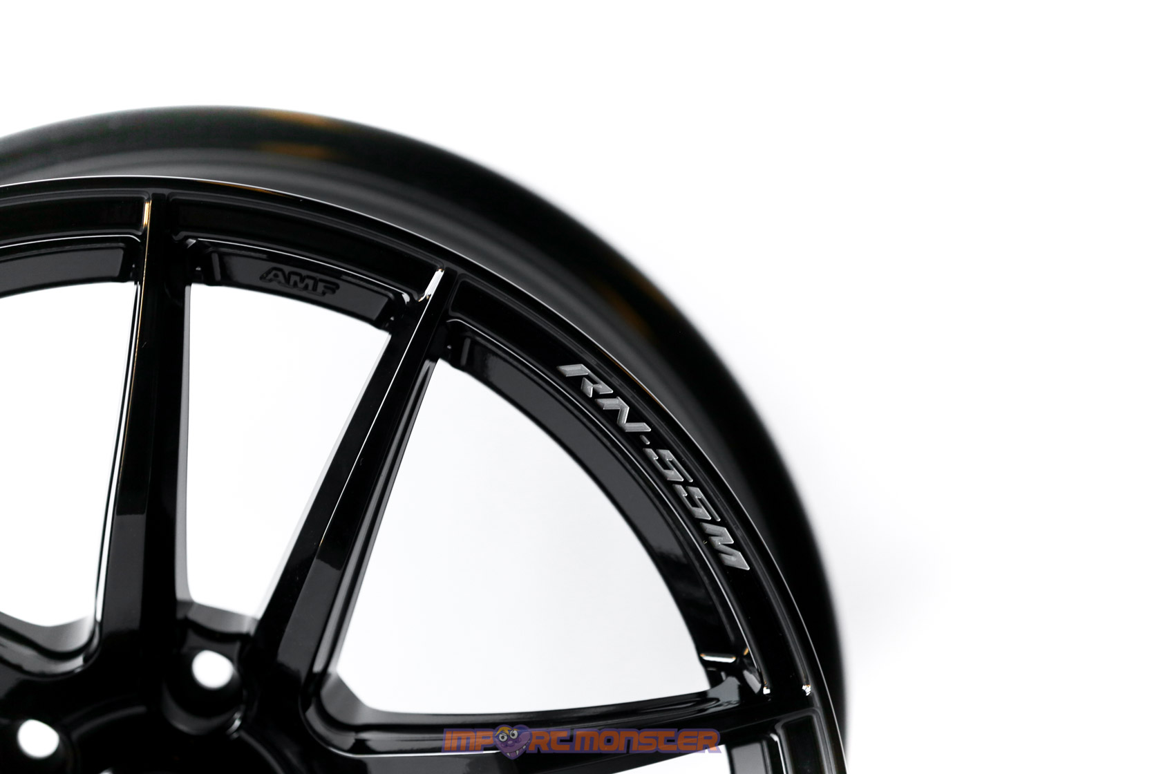 WedsSport RN-55M 18x10 +18 5x114.3 Gloss Black Finish Wheel Set3