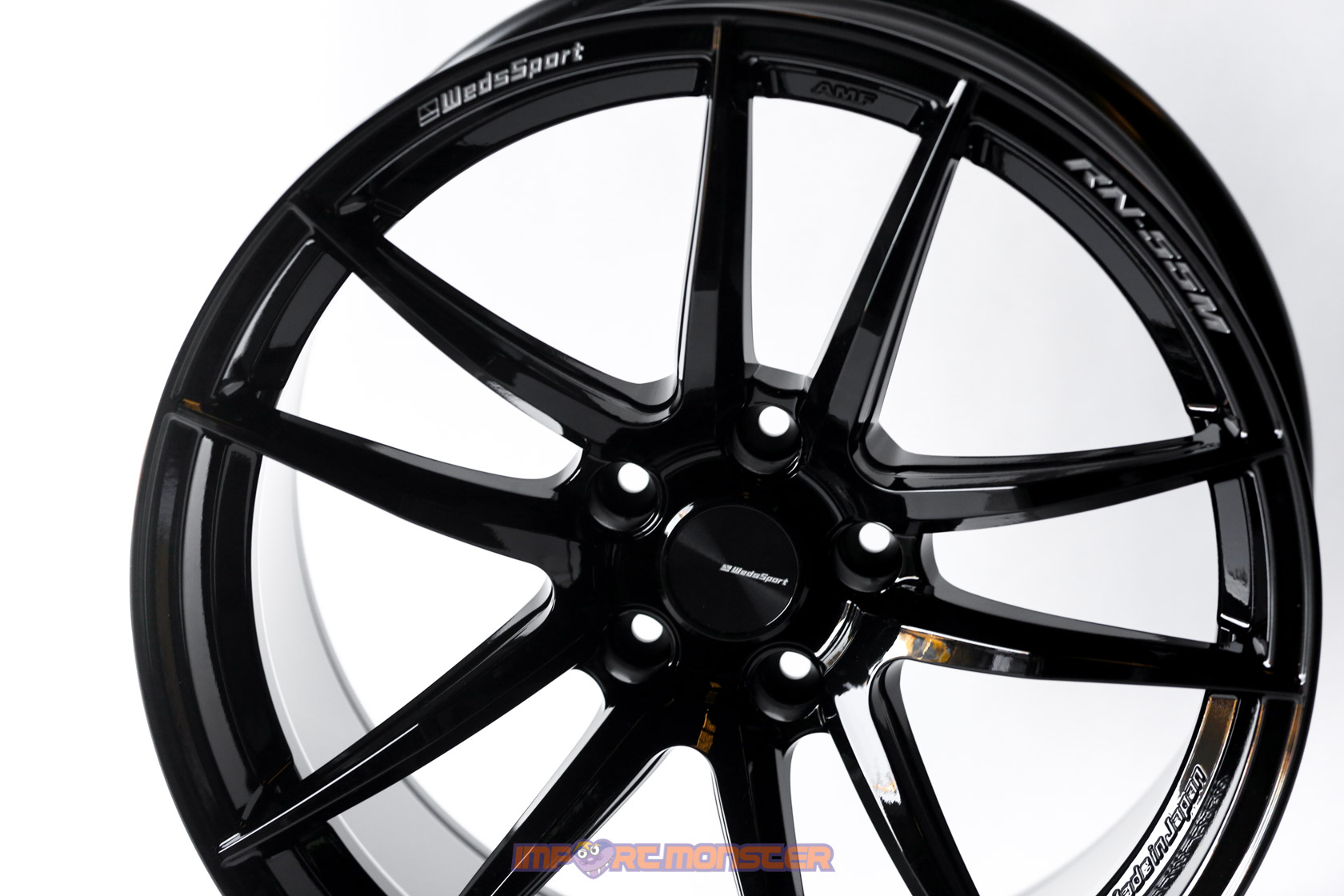 WedsSport RN-55M 18x10 +18 5x114.3 Gloss Black Finish Wheel Set4
