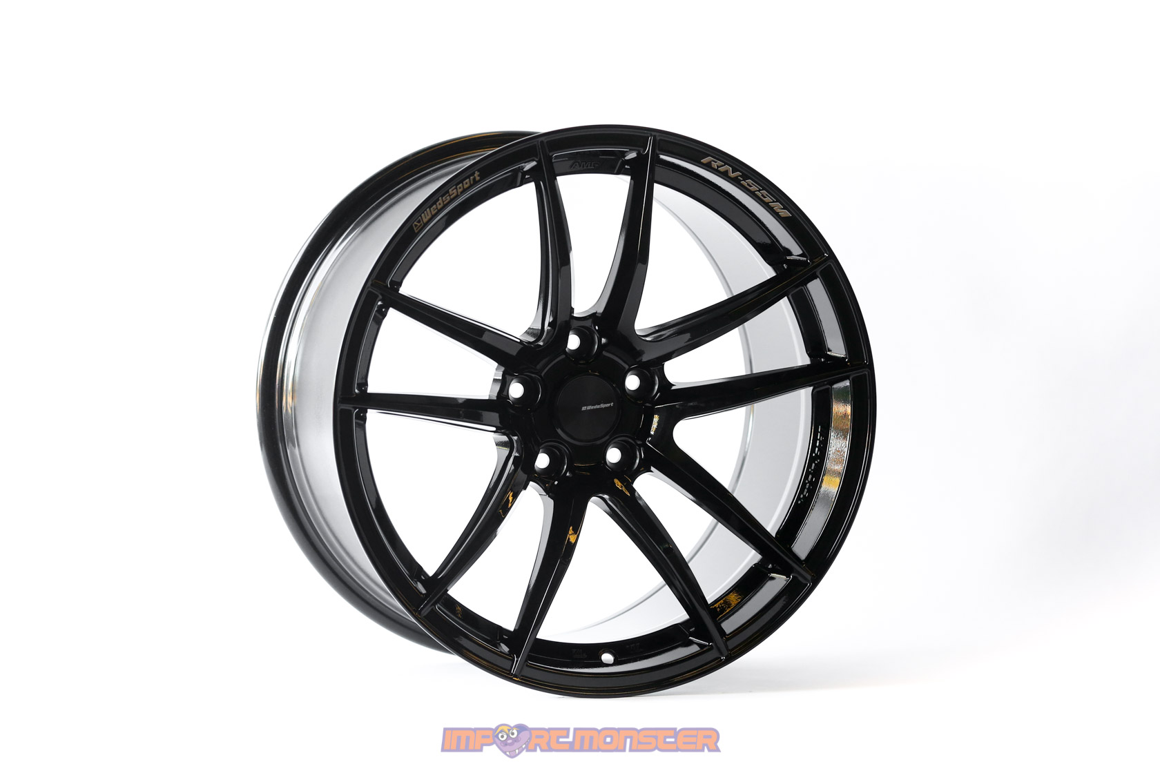 WedsSport RN-55M 18x10 +36 5x114.3 Gloss Black Finish Wheel Set1
