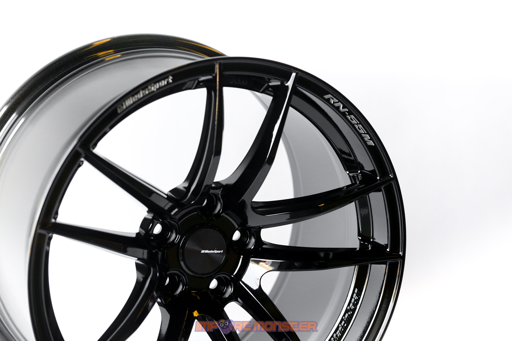 WedsSport RN-55M 18x10 +36 5x114.3 Gloss Black Finish Wheel Set3