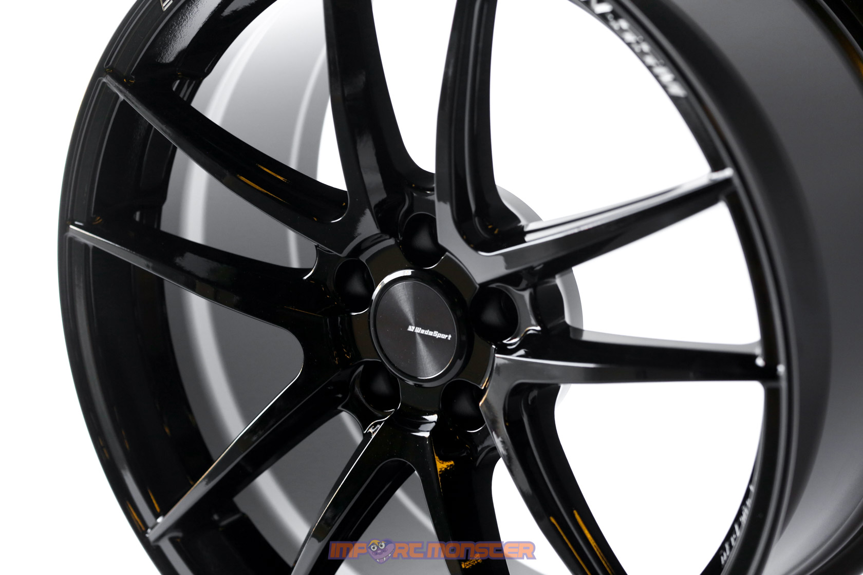 WedsSport RN-55M 18x8.5 +45 5x100 Gloss Black Finish Wheel Set4