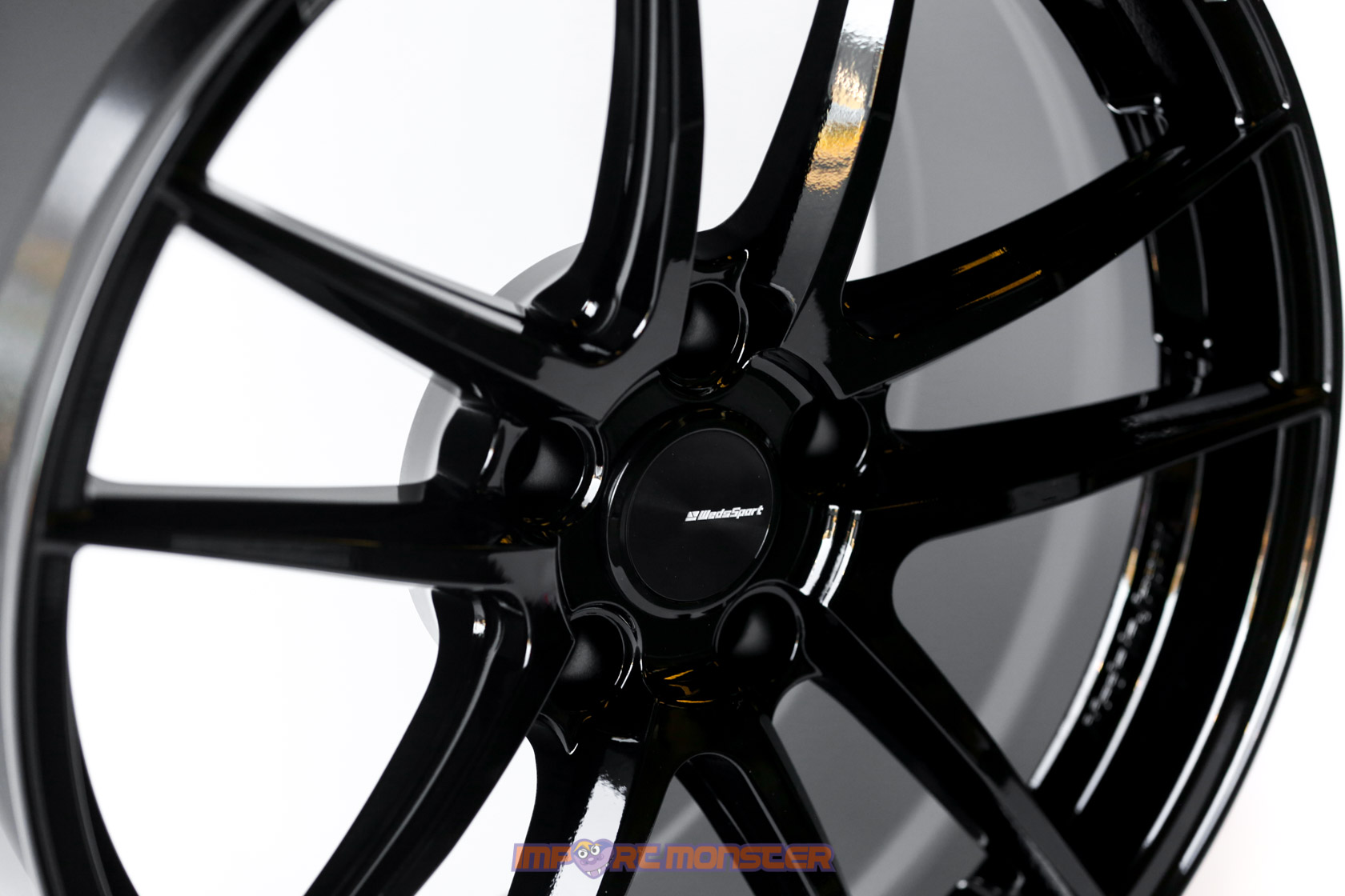 WedsSport RN-55M 18x8.5 +45 5x114.3 Gloss Black Finish Wheel Set4