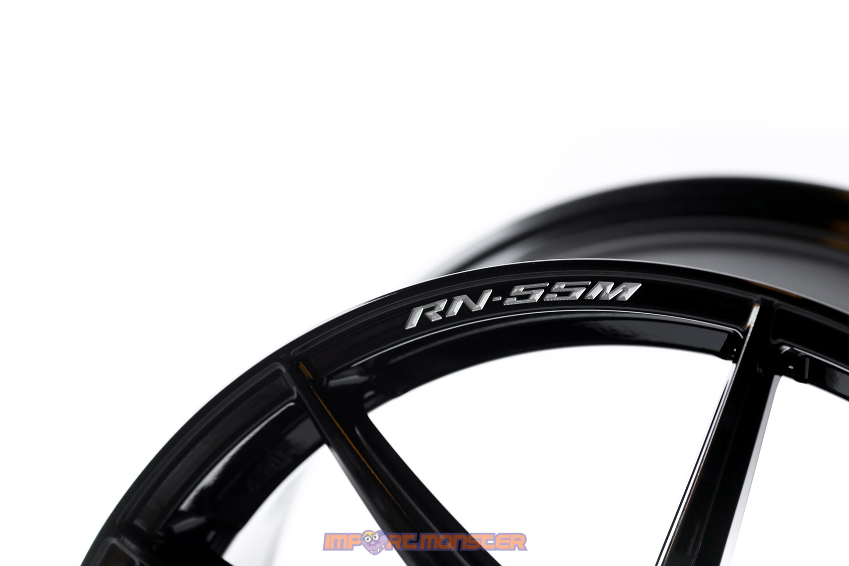 WedsSport RN-55M 18x9.5 +25 5x114.3 Gloss Black Finish Wheel Set3