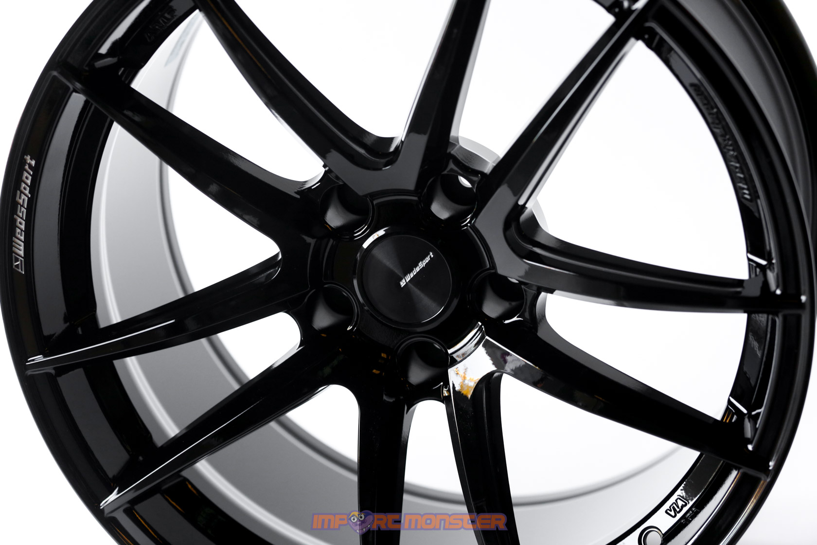 WedsSport RN-55M 18x9.5 +25 5x114.3 Gloss Black Finish Wheel Set4
