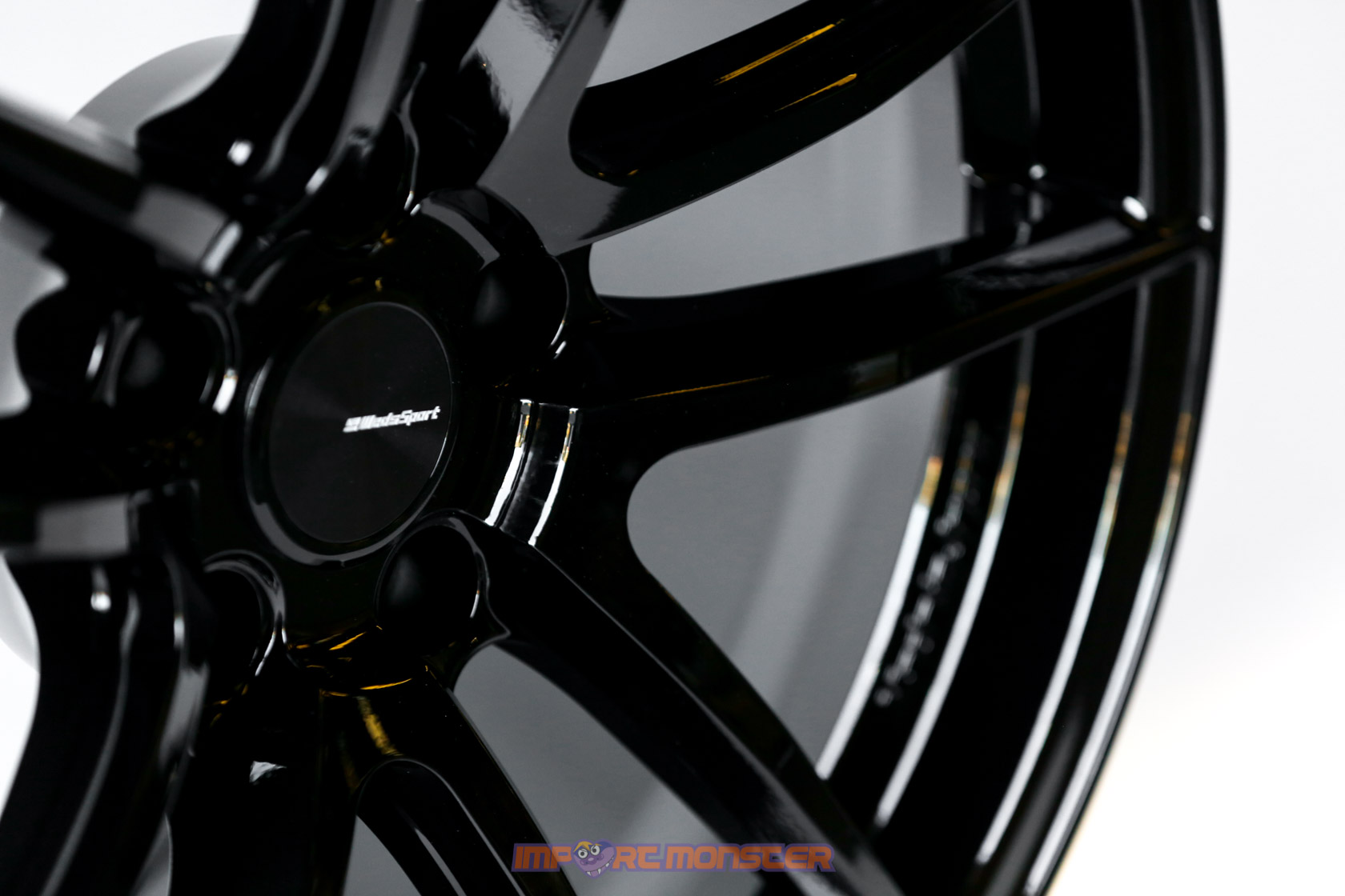 WedsSport RN-55M 18x9.5 +38 5x114.3 Gloss Black Finish Wheel Set4