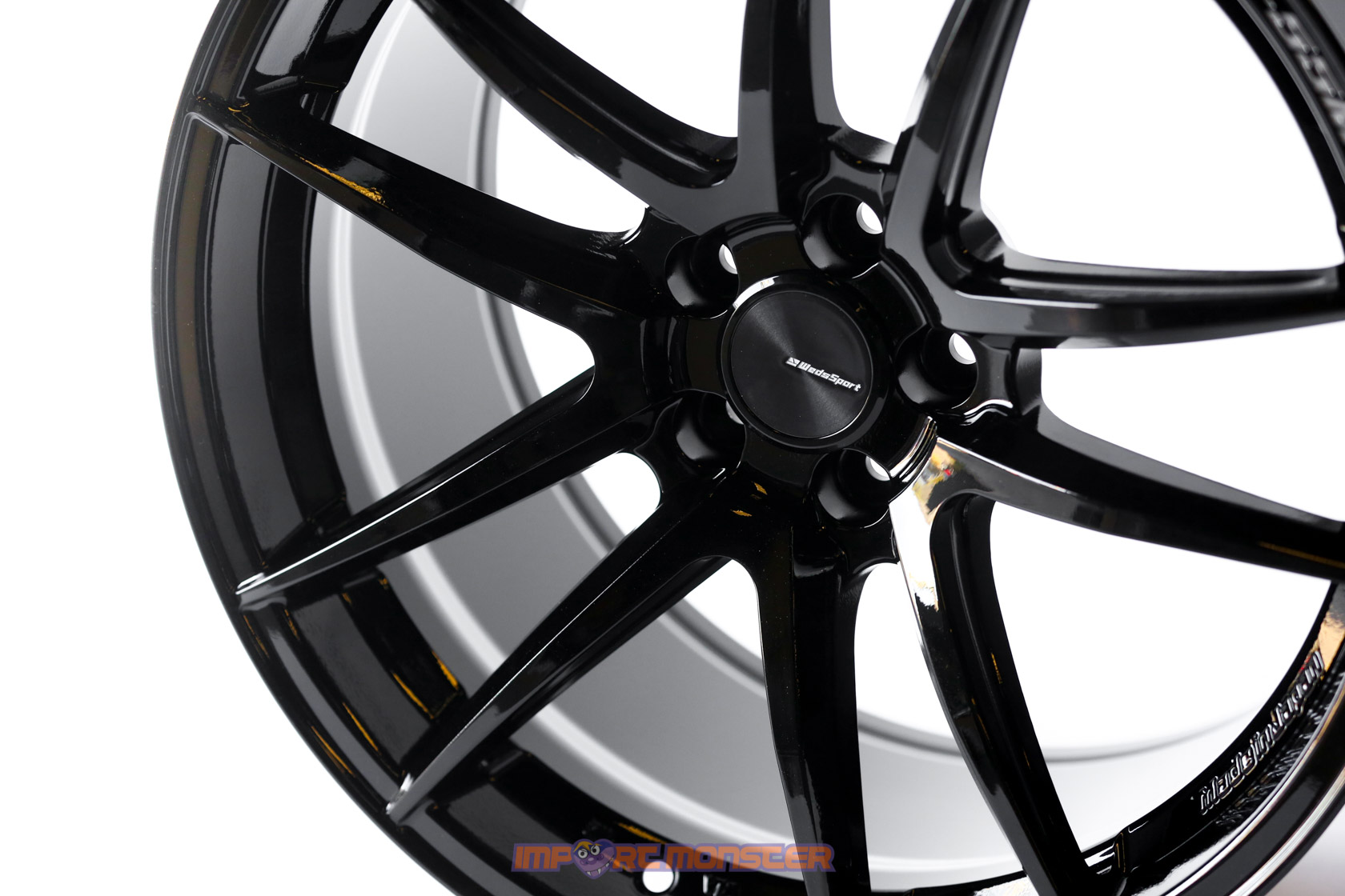 WedsSport RN-55M 18x9.5 +45 5x100 Gloss Black Finish Wheel Set4
