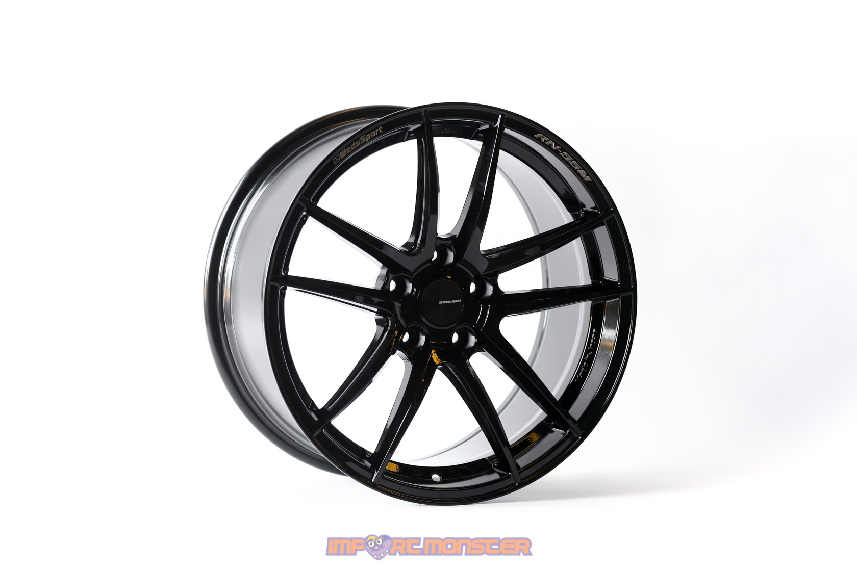 WedsSport RN-55M 18x9 +35 5x114.3 Gloss Black Finish Wheel Set1
