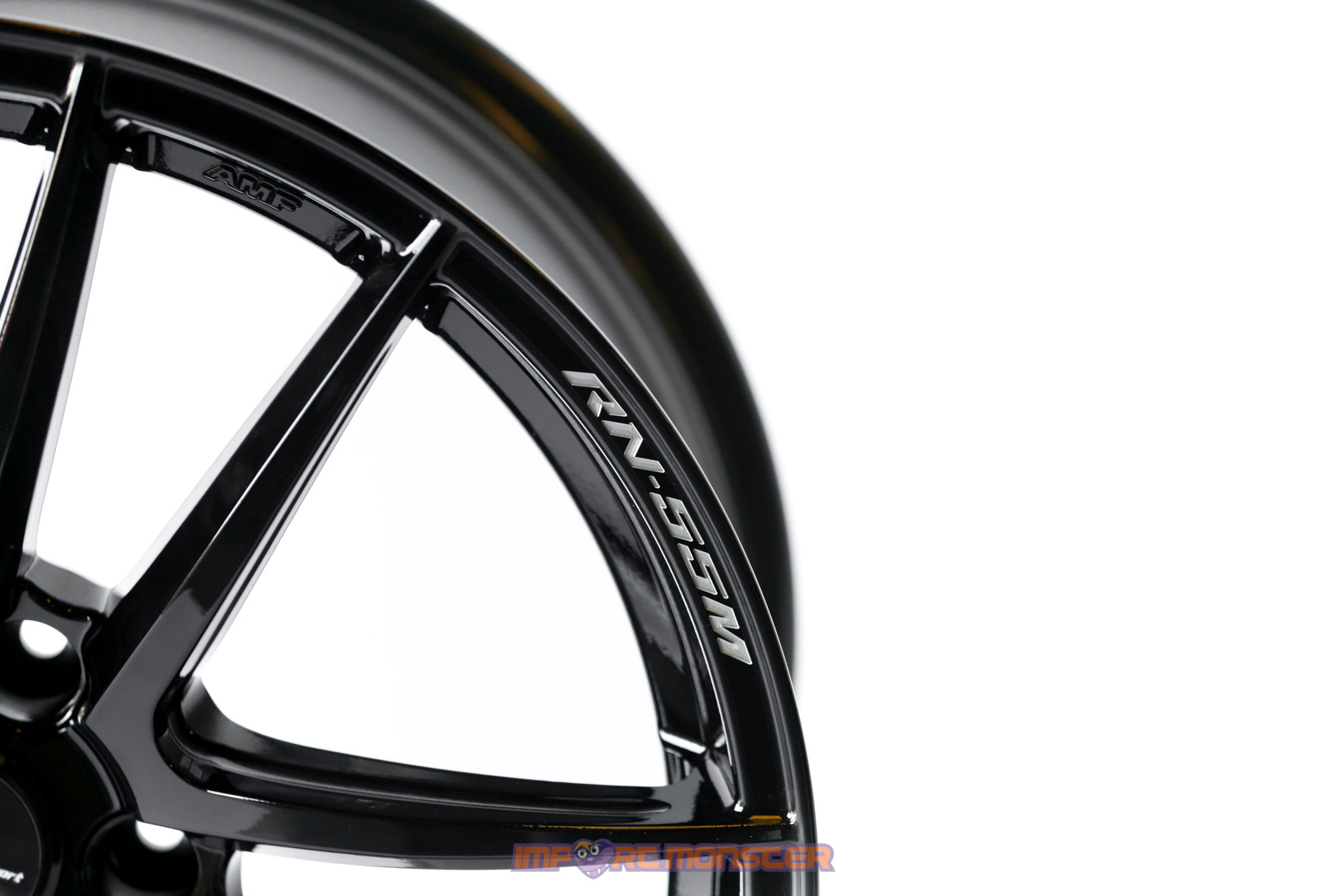 WedsSport RN-55M 18x9 +35 5x114.3 Gloss Black Finish Wheel Set3