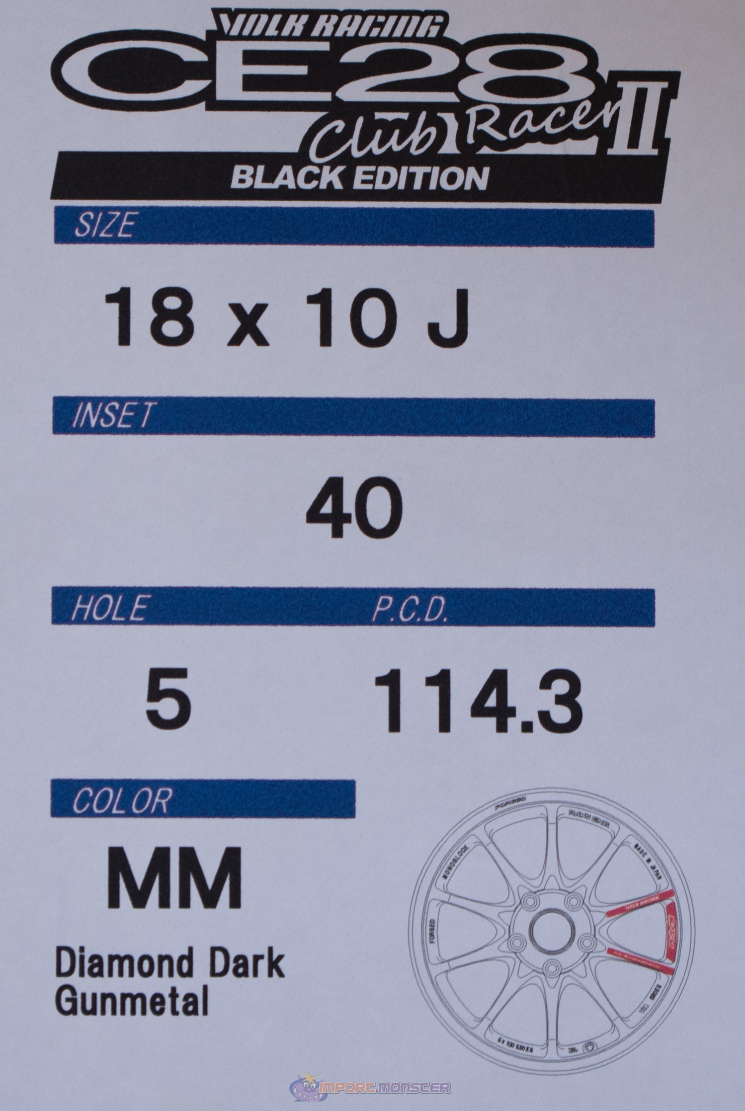 Volk Racing CE28 Club Racer II 18x10 +40 5x114.3 Diamond Dark Gunmetal (MM)-8