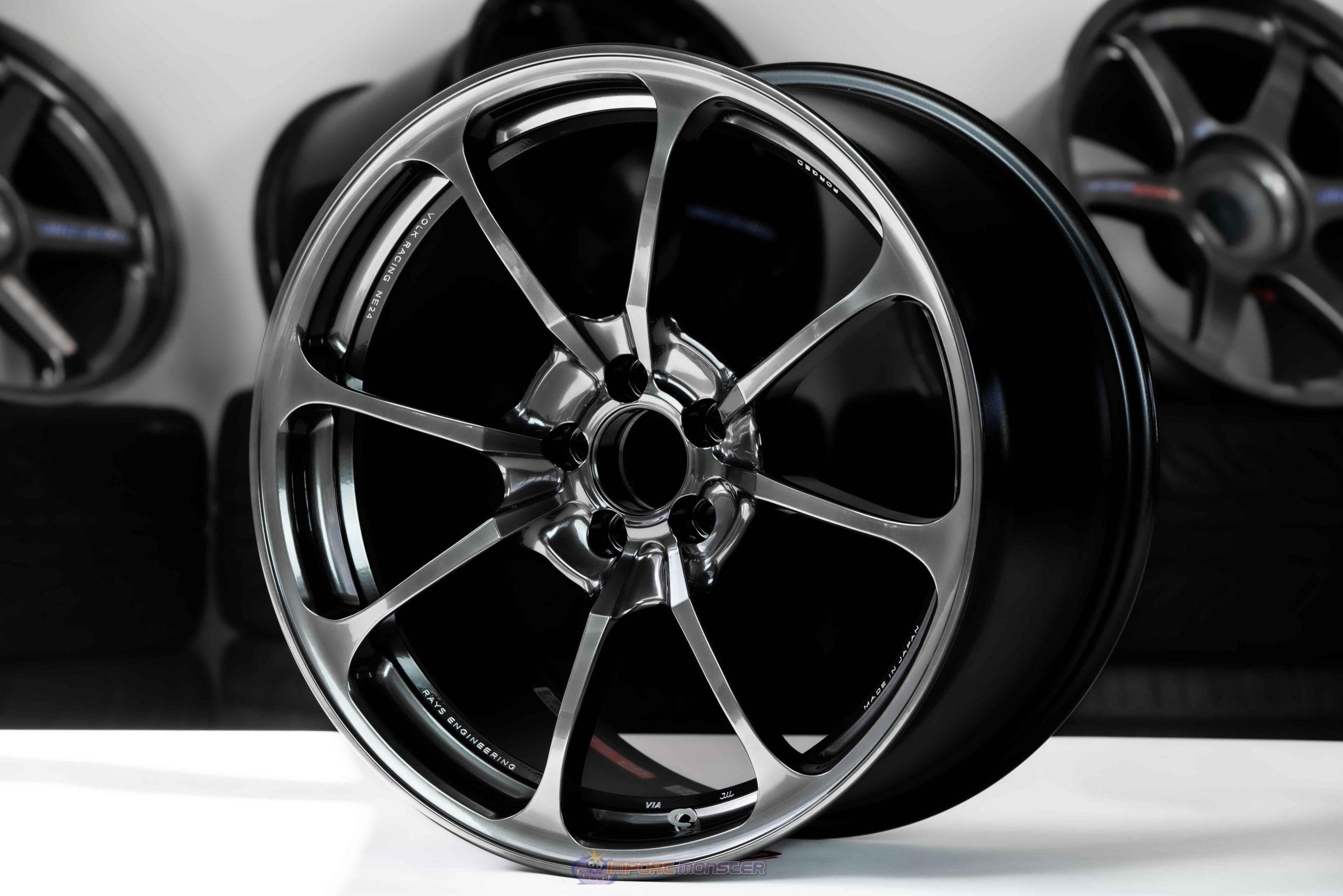 Volk Racing NE24 18x9.5 +43 5x100 Shining Black Metal (HM)-2