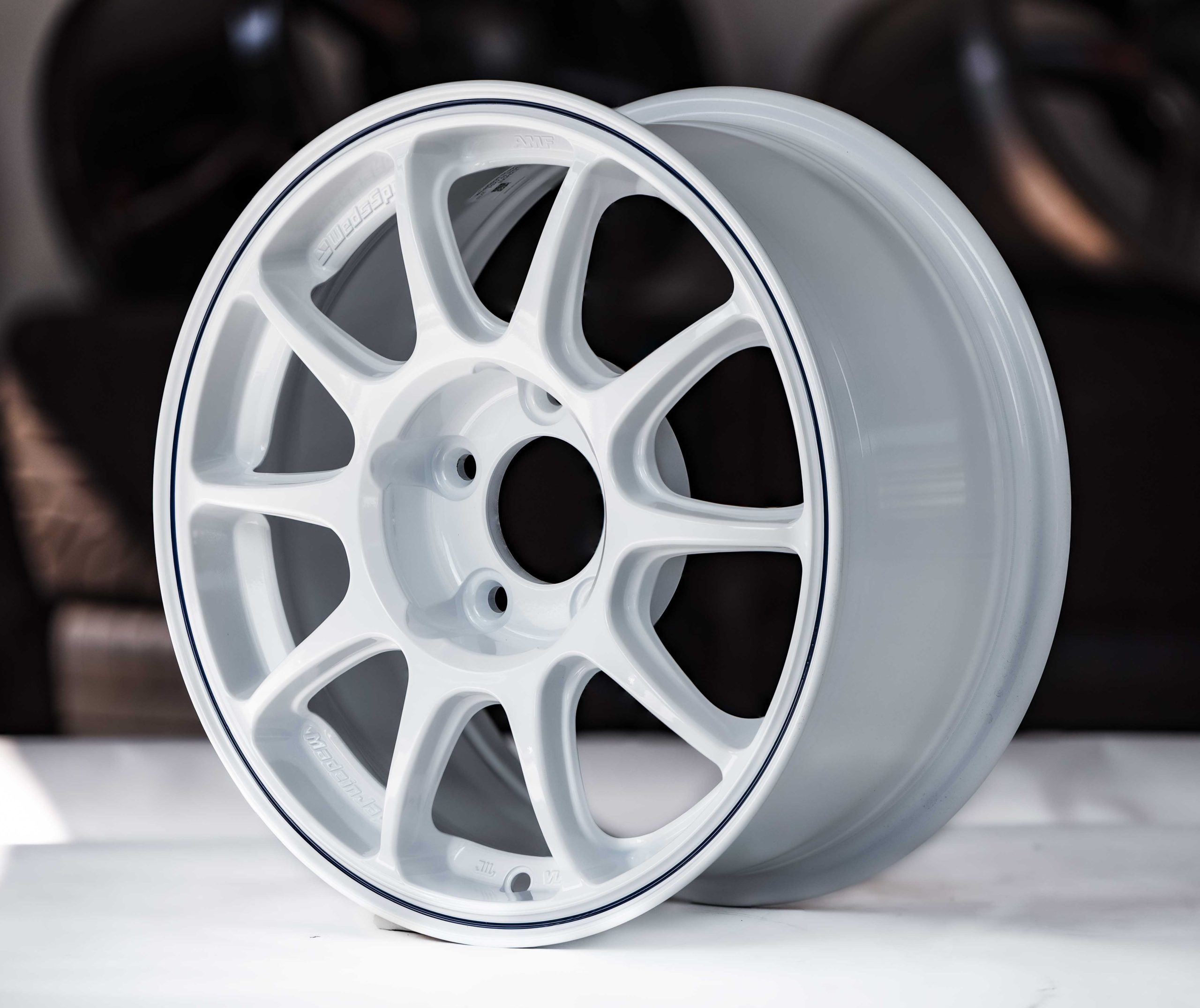 WedsSports TC105x Gravel 15x7 +35 5x114.3 White-Blue Line 73968-3