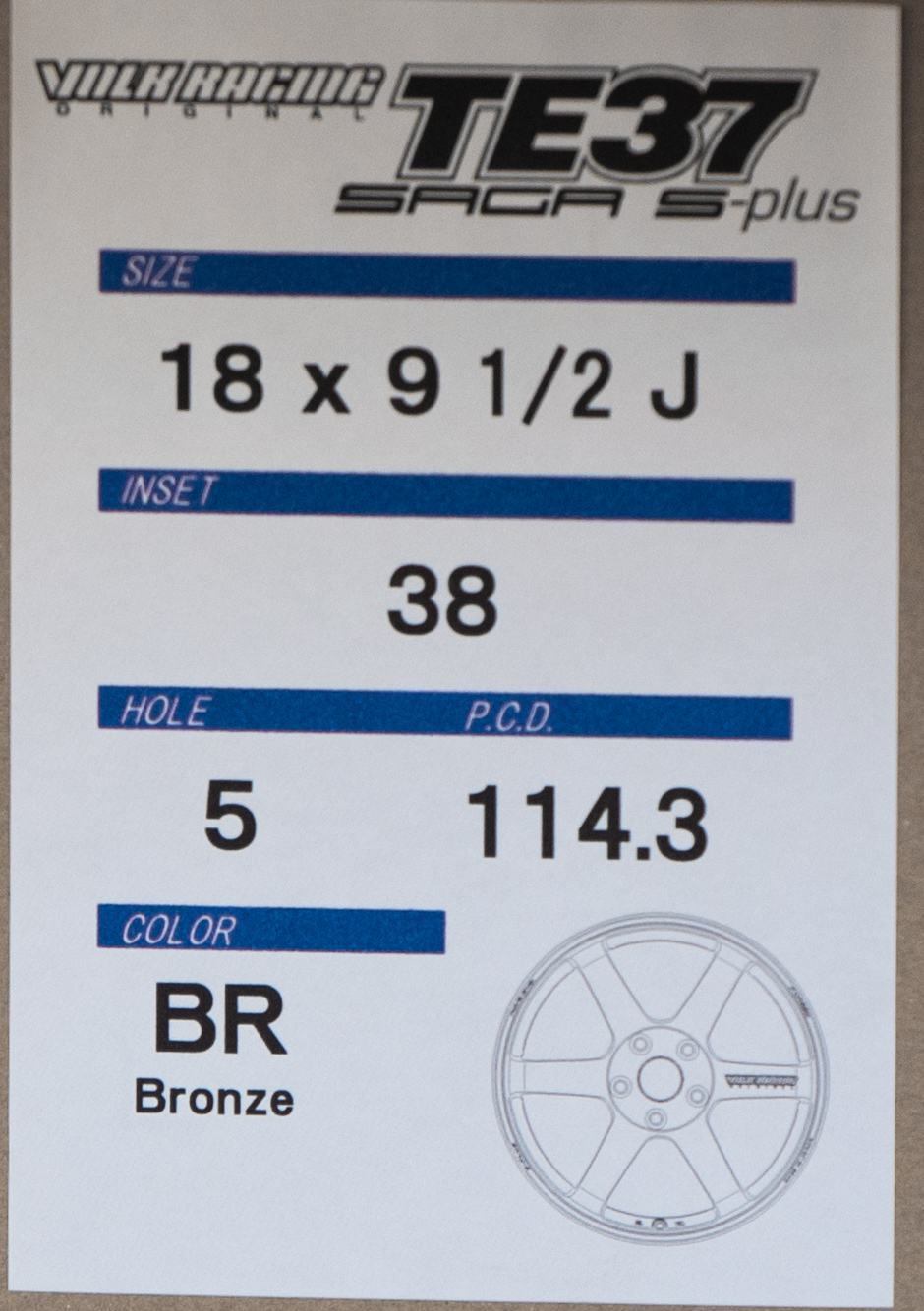 Volk Racing TE37 SAGA S-Plus 18x9.5 +38 5x114.3 Bronze (BR)-5