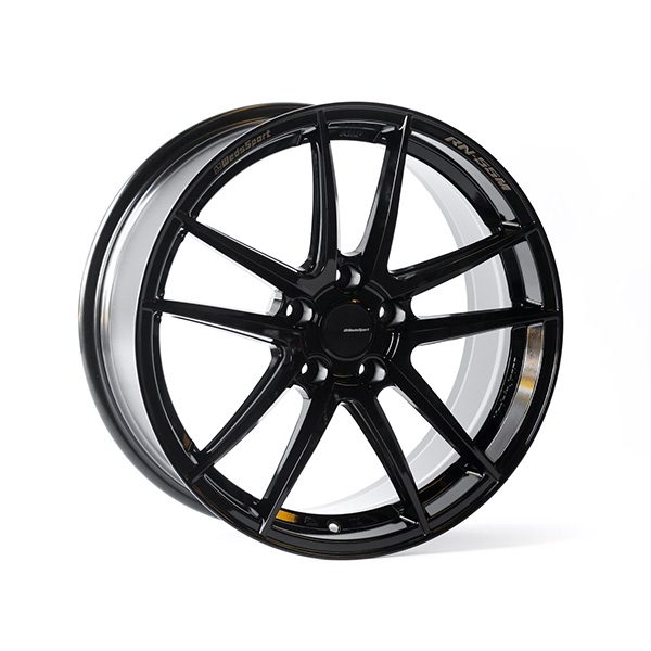 Wheel Hub WedsSport RN-55M 18x8" +35 5x114.3 Gloss Black Finish Wheel Set