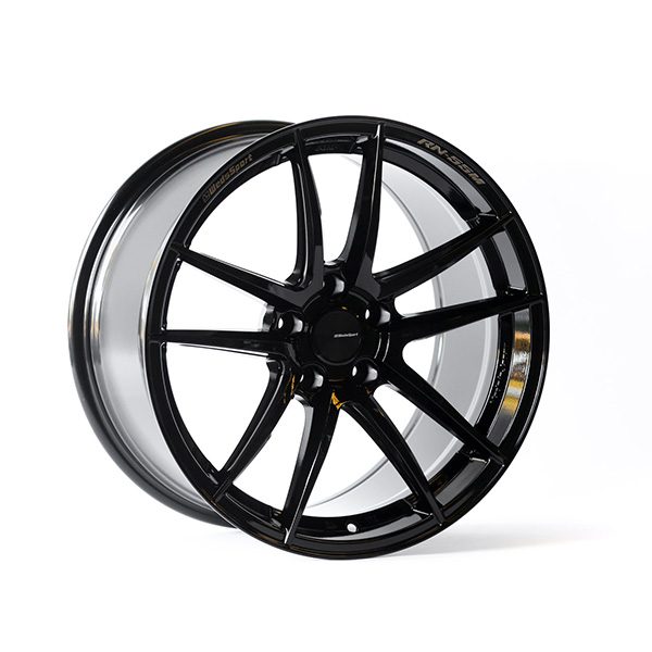 WedsSport RN-55M 18x9.5" +25 5x114.3 Gloss Black Finish Wheel Set