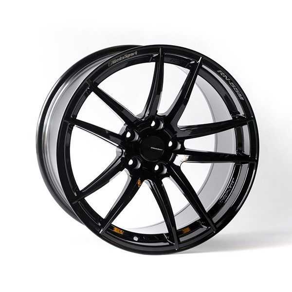 Wheel Hub WedsSport RN-55M 18x10" +18 5x114.3 Gloss Black Finish Wheel Set